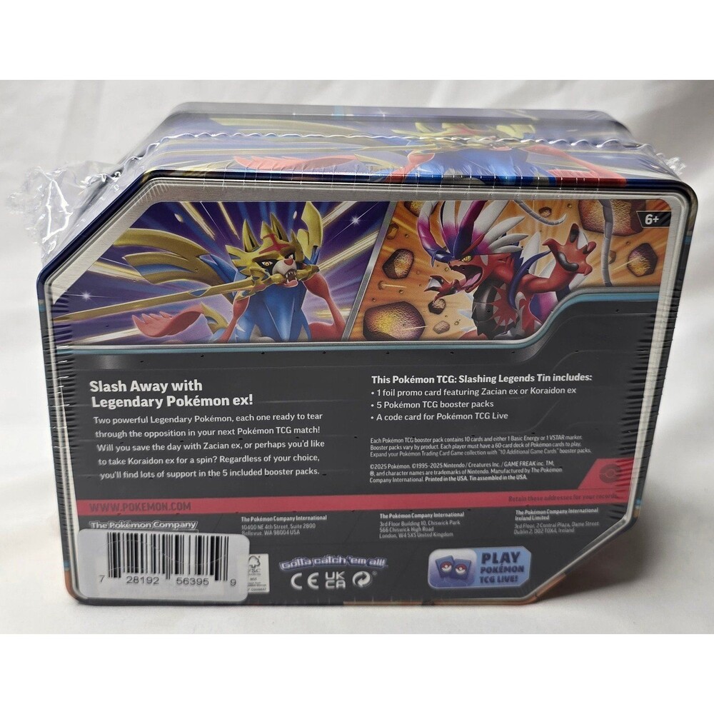 Pokémon TCG Slashing Legends Tin Box Zacian Promo New Sealed - Picture 4 of 5
